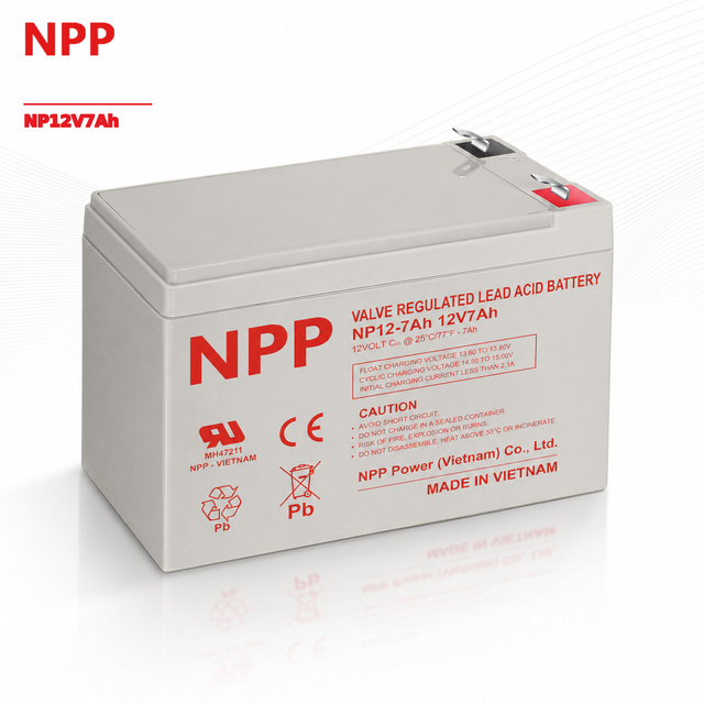 NPP 12V 7Ah Rechargeable AGM SLA Battery with F1 Terminals for ADT Security Alarm System UPS Verizon Fios Box Etc
