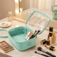 Pochette de maquillage transparente personnalisée avec logo, mini, avec sangle de poignet, portable, multi-usages, pour figurines de poupées