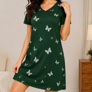 Pijamas <span class=keywords><strong>de</strong></span> <span class=keywords><strong>Verano</strong></span> para Mujer, Estilo Moderno, Transpirables, <span class=keywords><strong>de</strong></span> Bambú, con Logotipo Personalizado, Ropa <span class=keywords><strong>de</strong></span> Dormir Tejida, Camisones para Mujer - Product Image 2