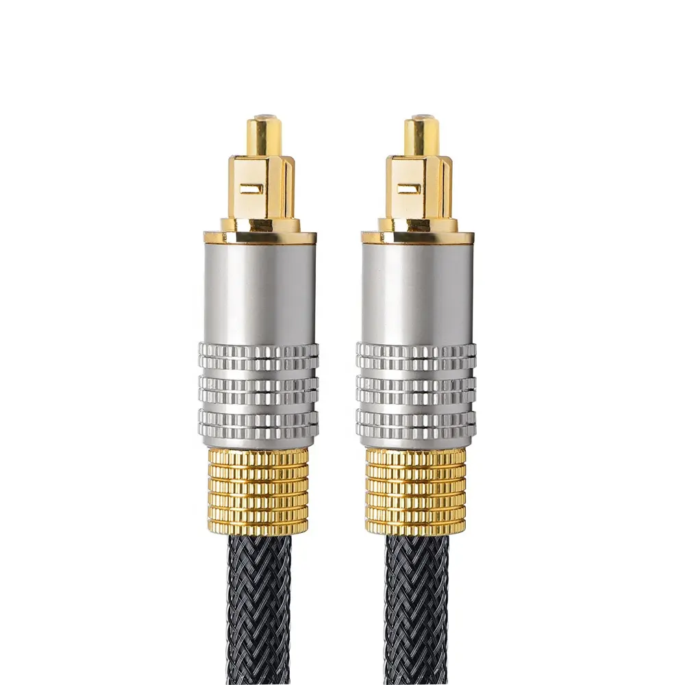 RTC Hifi Digital Optical Audio Cable Toslink to Toslink(S/PDIF) Gold Plated with Zn Metal Shell 2M/6ft Optical Toslink Cable