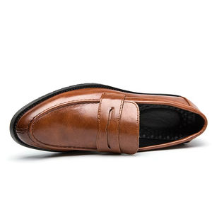 Chaussures Oxford pour hommes, sur mesure, formelles, en cuir véritable, imperméables, respirantes, à bout pointu, élégantes, entièrement en cuir, de luxe - Product Image 1
