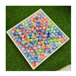 New Popular 100Pcs/Lot 16MM Acrylic Plastic Round Loose Spacer Beads For Jewelry Making DIY Charms Bracelet Necklace Accessories