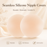 Cache-tétons en silicone auto-adhésifs invisibles, lavables, respirants et réutilisables pour femmes – Effet push-up sans couture – Modèle populaire en stock