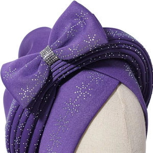 Elegante Turbante Islámico con Estampado Digital, Lazo y Adornos de Diamantes Brillantes, Pañuelo <span class=keywords><strong>para</strong></span> la Cabeza <span class=keywords><strong>para</strong></span> Mujer - Product Image 3