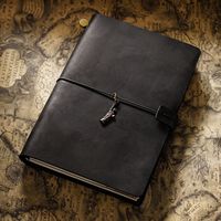 Diario de viaje A5 Shuangluo, cuero genuino hecho a mano, hojas sueltas sin imprimir, 22x15,5 cm, 96 hojas, regalo aleatorio NAG13