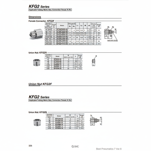 Raccords d'insertion de KFG2F0403-02 pneumatique SMC Pièces pneumatiques - Product Image 1