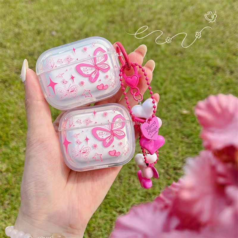 Rose Red Butterfly Heart Pendant