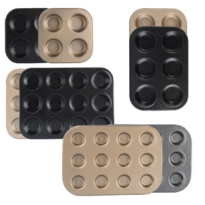 Molde <span class=keywords><strong>para</strong></span> hornear antiadherente dorado de 6 cavidades <span class=keywords><strong>para</strong></span> muffins, cupcakes y pasteles, rectangular, de acero al carbono, apto <span class=keywords><strong>para</strong></span> lavavajillas, libre de PFOA. - Product Image 3