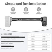 YIJIALE 30000 ㎡   Barra de Cortina Extensible de Alta Resistencia de 32 mm, de un Solo Clic, de 27.6 a 47.2 Pulgadas, Marca Manufacturer Short