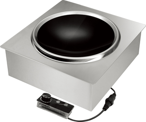 Wok à induction commercial 3500W, cuisinière concave intégrée, poêle chinoise à frire avec commande séparée AM-BCD102W, induction domestique - Product Image 4