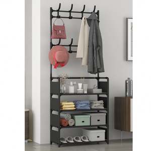 Porte-chapeaux à 4 niveaux, support à chaussures pour bébés et adultes, en fer métallique réglable - Product Image 1