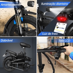Scooter Eléctrico Plegable S6s <span class=keywords><strong>de</strong></span> Brasil, Llantas <span class=keywords><strong>de</strong></span> 14 Pulgadas, Motor <span class=keywords><strong>de</strong></span> 750W, Batería Integrada <span class=keywords><strong>de</strong></span> 48V 10.4AH, Frenos <span class=keywords><strong>de</strong></span> Disco, Carga Máxima 125kg - Product Image 3