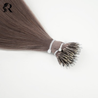 Extensiones de Cabello Virgen Chino de 18-24 Pulgadas, con Punta de Anillo de Queratina Nano, 100% Cabello Humano, Decolorado