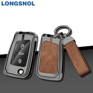 लॉन्ग स्नूल नई चमड़े की कार कीचेन बैग कवर कार की चाबी के लिए कार की कुंजी केस