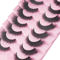 8 paires de faux cils 3D en faux vison, épais, naturels, volumineux, doux, légers, avec bande noire, pour femmes, maquillage Y08