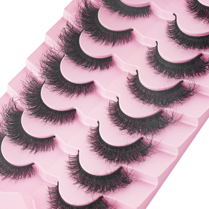 8 paires de faux cils 3D en faux vison, épais, naturels, volumineux, doux, légers, avec bande noire, pour femmes, maquillage Y08 - Product Image 4