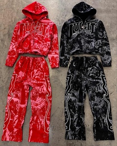OEM Custom Streetwear Dtg Printing Heavyweight <strong>Cotton</strong> Graphic Hoodie and Sweatpants Set Tracksuit Sweat Suit <strong>for</strong> <strong>Men</strong> - Product Image 3