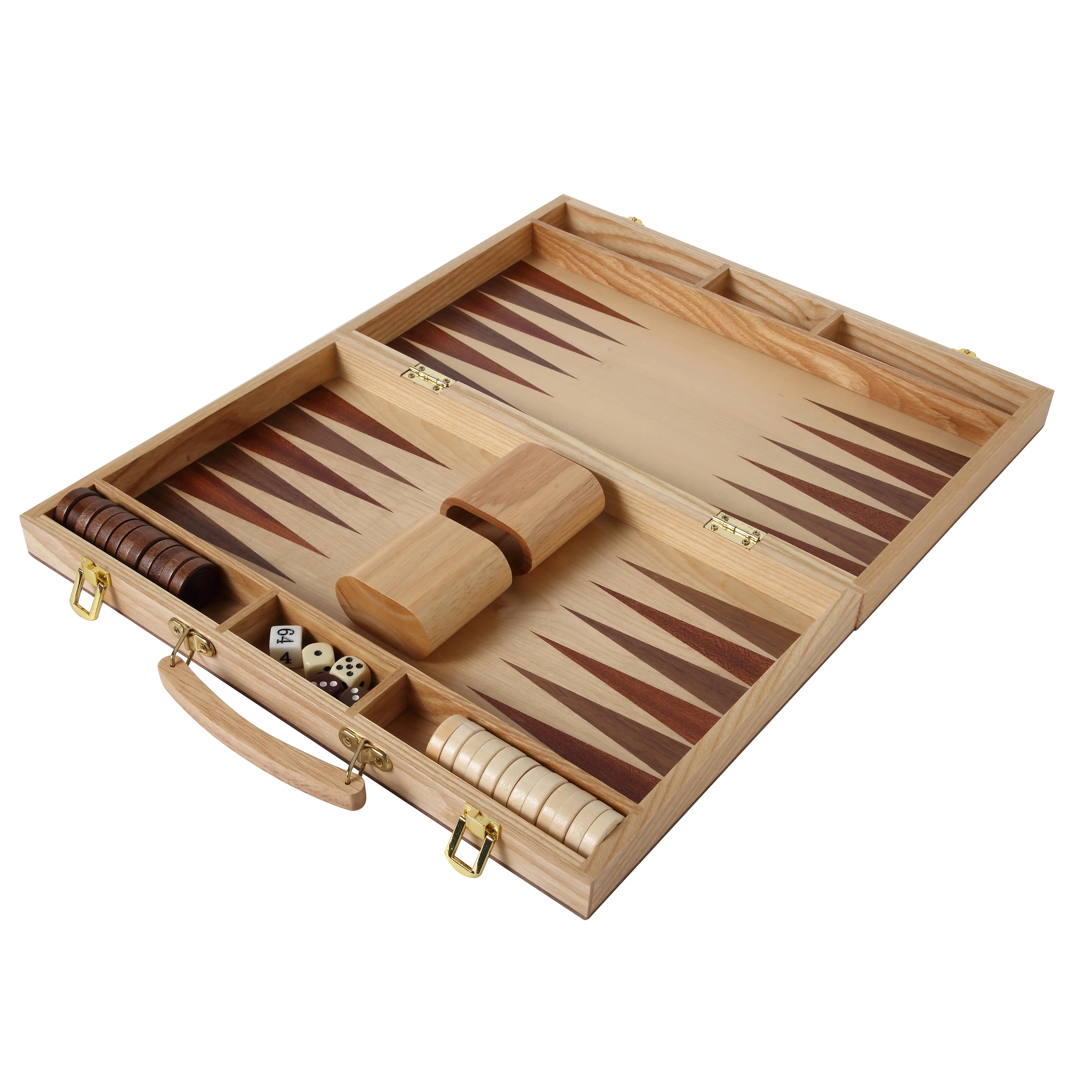 Cina Portabel Mewah Backgammon Barat Potongan Kayu Backgammon Set Travel