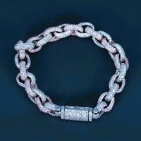 Bracelet à breloques personnalisé en argent sterling 925 plaqué or avec moissanite VVS, bijoux de mariage de luxe, pierre étincelante, accessoire de mode
