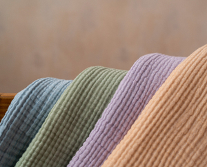 Couverture de literie 4 couches 100% coton mousseline tissu gland drapé <span class=keywords><strong>Double</strong></span> couleur <span class=keywords><strong>gaze</strong></span> tissu doux confortable drap housse de canapé - Product Image 6