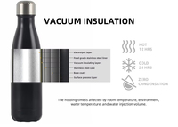 Bouteille isotherme Linhui Metal 500 ml en acier inoxydable à double paroi, isolée sous vide, forme cola, pour sport et boissons