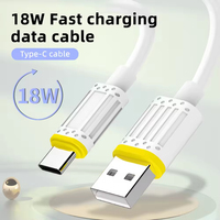 Câble de charge flexible en PVC tressé 18W en cuivre pur, haute vitesse, Type-C Micro USB 1M pour iPhone Android 2.4A, vente en gros