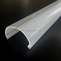 Profils d'extrusion LED moulés sur mesure LANDU OEM, diffuseur de lumière transparent givré en PC avec services de moulage CN/GUA