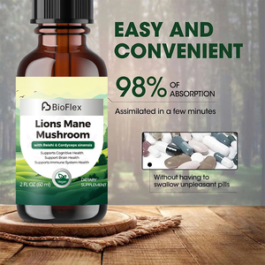 Suplementos de gotas líquidas de extracto de hongo Reishi de Melena De León orgánico de ingredientes salvajes reales y de alta calidad de etiqueta privada OEM - Product Image 5