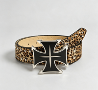 Ceinture unisexe polyvalente imprimée en 3D, style punk Y2K, avec boucle en alliage, inspirée des subcultures WCC de l'Occident américain et européen