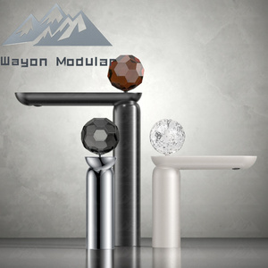 Wayon Matte Black Waterfall Bathroom Basin Faucet Modern Single Handle Low <strong>Top</strong> Mixer <strong>Tap</strong> - Product Image 4