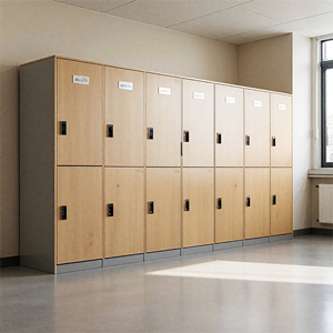 Nuevo Armario de Almacenamiento Exterior Moderno en Forma de Z, Resistente al Agua, Ecológico, Ignífugo, de Madera HPL de 12 mm de Grosor, para Apartamentos y Gimnasios - Product Image 1