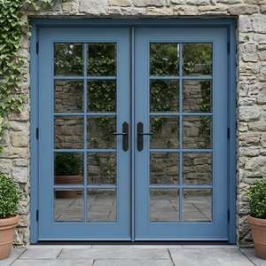 Portes françaises en aluminium à rupture de pont thermique colorées personnalisées, double vitrage, insonorisées, portes <span class=keywords><strong>d</strong></span>'<span class=keywords><strong>entrée</strong></span> extérieures à battants en verre pour villa - Product Image 3