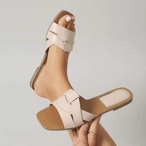 Sandales d'été multifonctionnelles à semelle épaisse et bout ouvert pour femmes, en cuir véritable avec amorti - Product Image 4