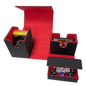 Caja de Almacenamiento de Cartas de Juego de Mesa de Cuero Negro a Cuadros Personalizada, Envío Rápido, Disponible en Stock, Capacidad para Más de 100 Cartas, Ecológica, TCG - Product Image 3