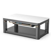 Table basse en céramique chauffante au graphène de 1,38 m avec contrôle intelligent 1000W, table cheminée à chauffage rapide pour salon