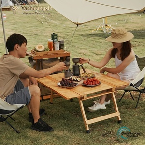 Wood <b>Folding</b> Picnic <b>Table</b> with Carry Case Portable Outdoor Camping <b>Dining</b> <b>Table</b> Lightweight Solid Wood Construction - Product Image 4