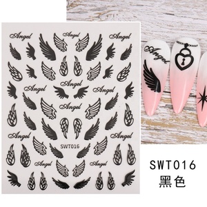 Gold Angel Wing Nails Stickers Mental Sun Moon Star Lock decalcomanie Charms per unghie cursori adesivi 3D accessori per decorazioni primaverili - Product Image 5