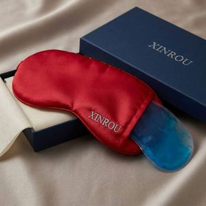 Antifaz de Seda de Morera Oeko-Tex para Dormir, Refrescante, con Paquete de Gel para Aliviar la Hinchazón de los Ojos, Portátil, para Viajes, con Logotipo Personalizado, Embalaje de Regalo - Product Image 1