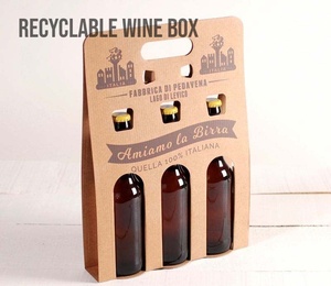 Cajas de Envío Verdes Plegables de Diseño Plano Bee, Caja de Vino de Cartón Corrugado 100% Reciclable para Logística de Tiendas en Línea - Product Image 2