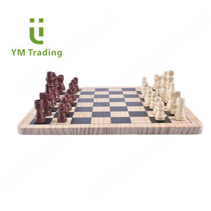 Standard <strong>Board</strong> Games Cheap Solid Pine Wood 11.5Inch <strong>Chess</strong> <strong>Board</strong> Set With 32pcs Wood <strong>Chess</strong> Pieces - Product Image 2