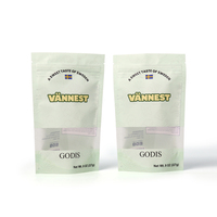 Sachet d'emballage personnalisé à fermeture éclair avec fenêtre transparente, haute barrière, refermable, pour aliments, snacks et bonbons, avec design sur mesure
