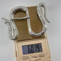 Boucle de ceinture vintage en alliage de zinc en forme de serpent, nouvelle boucle à ardillon de luxe au design animalier, remplacement pour ceinture en cuir DIY ou jean