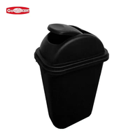 Poubelle rectangulaire en plastique avec logo personnalisé avec couvercle pivotant pour le recyclage en PP durable