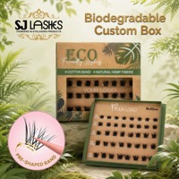 Faux cils à bande courbée pré-collés, cils en grappe, pas besoin de colle supplémentaire, kit d'extension de cils DIY