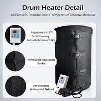 Chauffage au sol électrique portable noir 200L 120V avec protection contre les fuites pour chauffage industriel à l'huile, utilisation extérieure, température maximale 150F