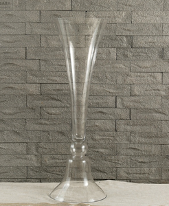 Vaso <span class=keywords><strong>in</strong></span> <span class=keywords><strong>Vetro</strong></span> Trasparente Reversibile Fatto a Mano, Vaso Alto per Centrotavola Matrimoniale, Vaso Moderno da Tavolo per <span class=keywords><strong>Fiori</strong></span>, per Hotel ed Eventi - Product Image 3