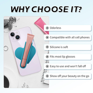 Silicone Suction Cup Lip Gloss Holder Phone Case for Most Phone Lipstick Lip Balm Holder Phone Case Valentine's Gift to Lover - Product Image 3