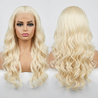 Perruques synthétiques HD Lace Front transparentes, courtes, ondulées, résistantes à la chaleur, sans colle, avec ligne de cheveux bouclée réglable, haute densité