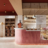Ensemble de table et chaises de comptoir de bar en MDF, mobilier commercial pour boulangerie, café, restaurant, personnalisable