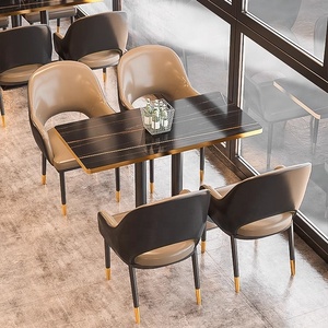 वाणिज्यिक आधुनिक हुक्का लाउंज फर्नीचर कैफे नाइट क्लब विनाइल चमड़े के बूथ बैठने वाले सोफे रेस्तरां टेबल और कुर्सी सेट - Product Image 4